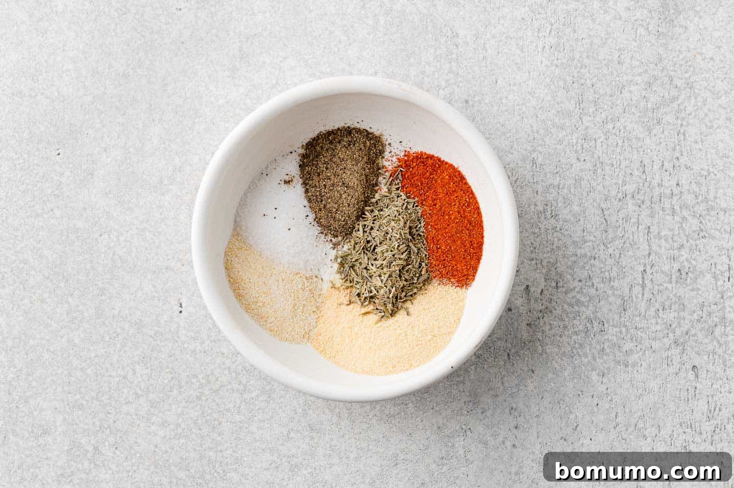 Spice mixture, not yet combined.