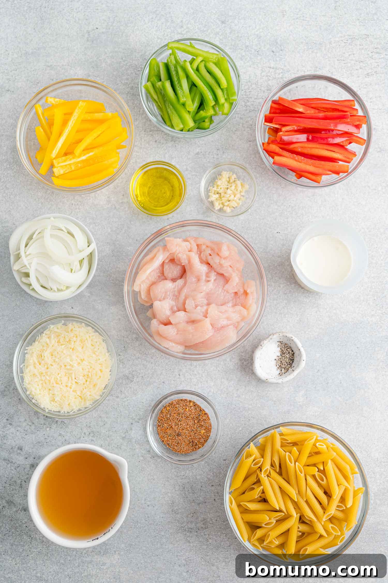 The ingredients for Rasta Pasta.