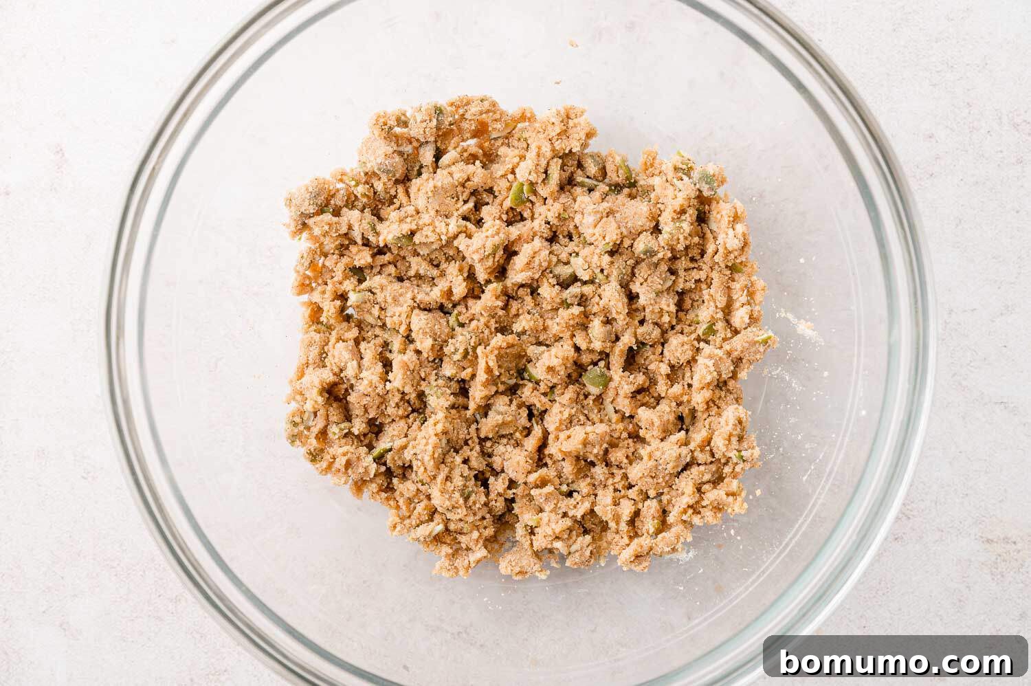 Streusel topping in a bowl.