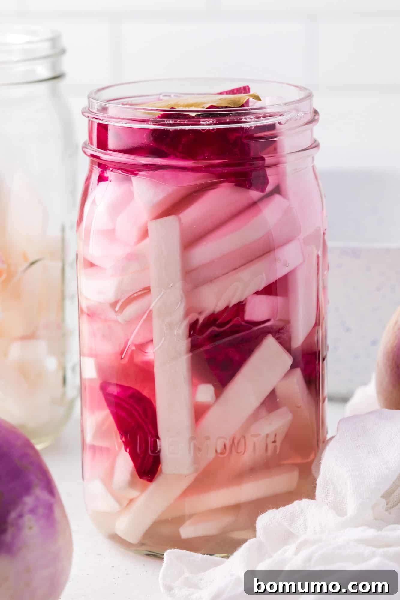 Brine poured over turnips and beets.
