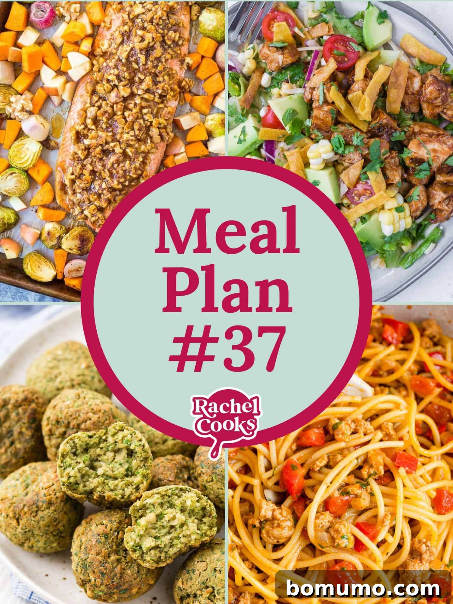 Meal plan 37 graphic with text and photos of the recipes included.