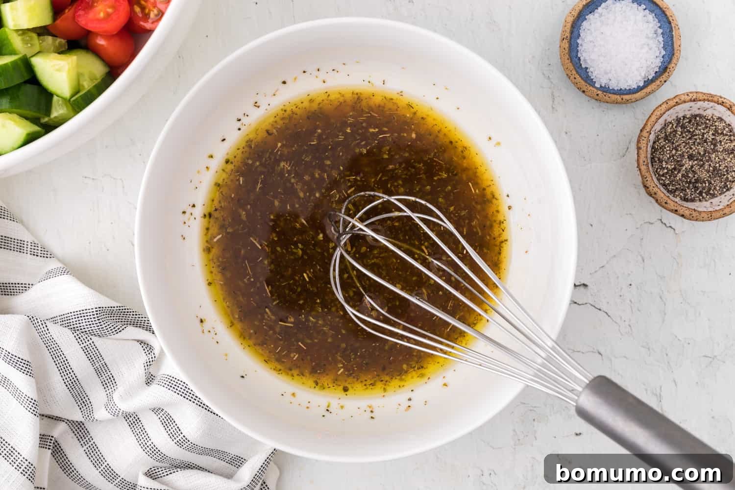 Dressing ingredients all mixed together.