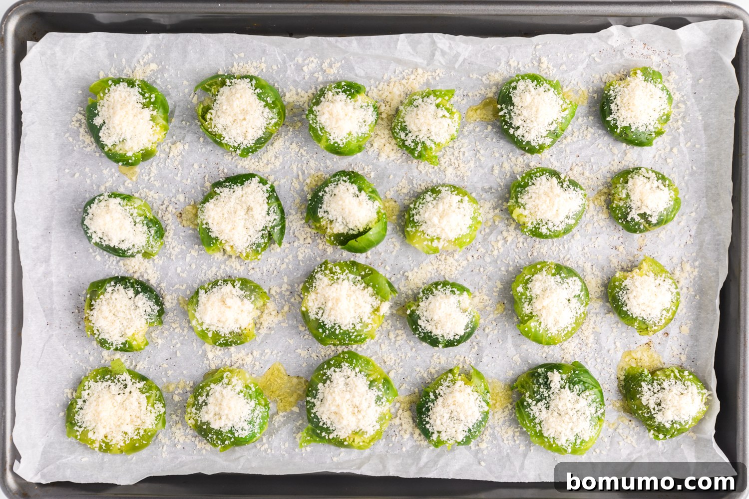 Crispy Roasted Brussels Sprouts 8 Cheese added to Brussels sprouts.