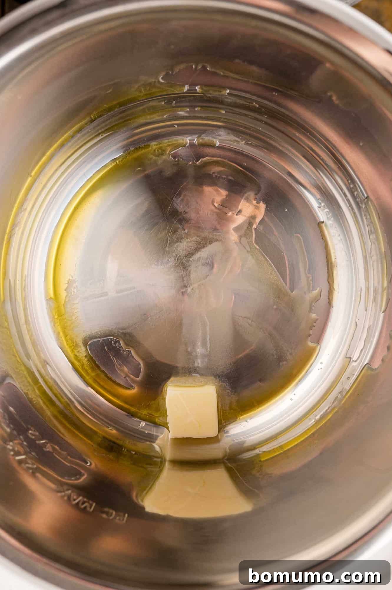 Butter and olive oil in Instant Pot.