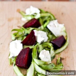 Asparagus Ribbon Salad with Beets and Burrata - an easy and elegant recipe for entertaining or a quick meal.