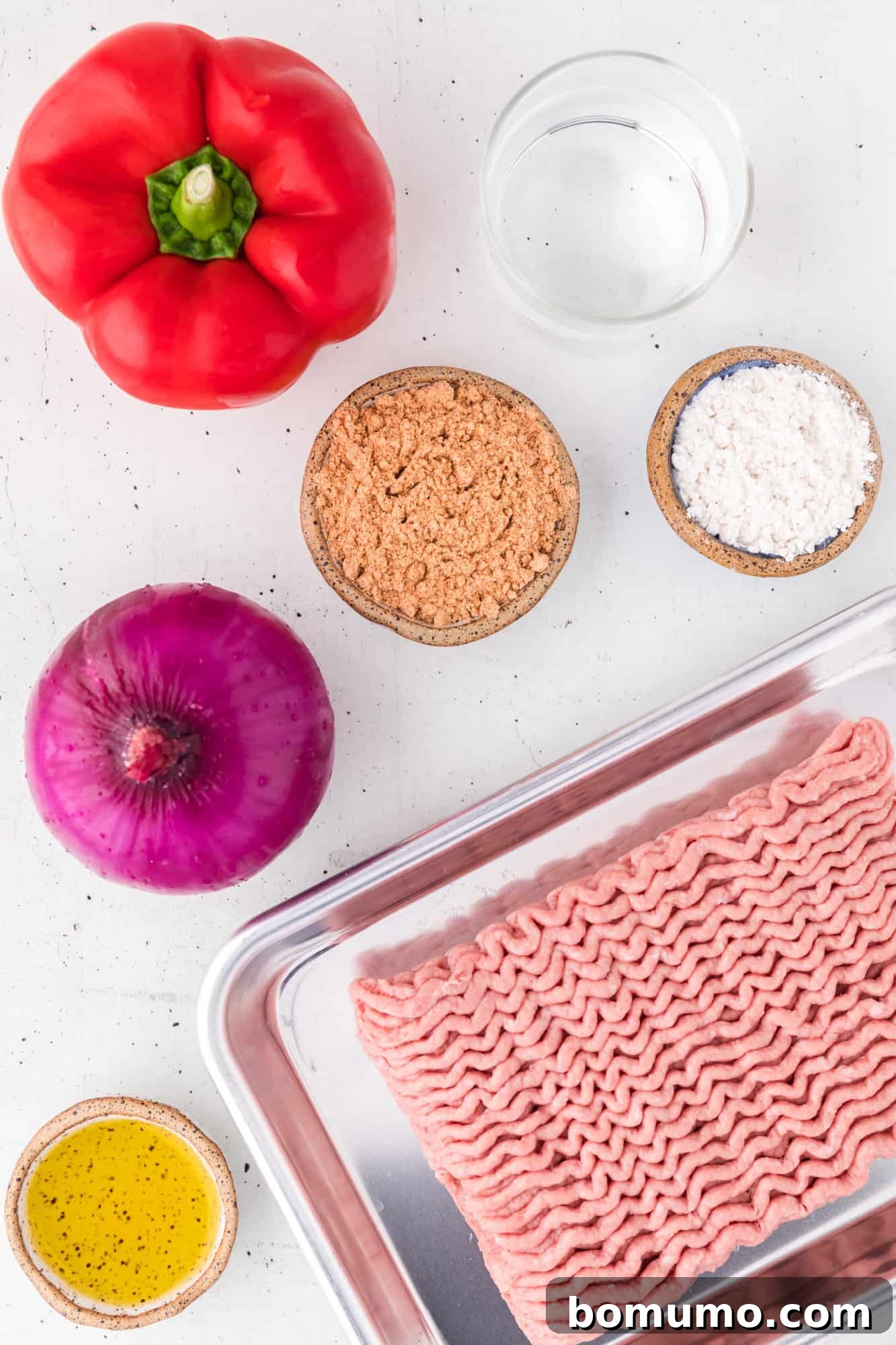 The ingredients for ground turkey tacos.
