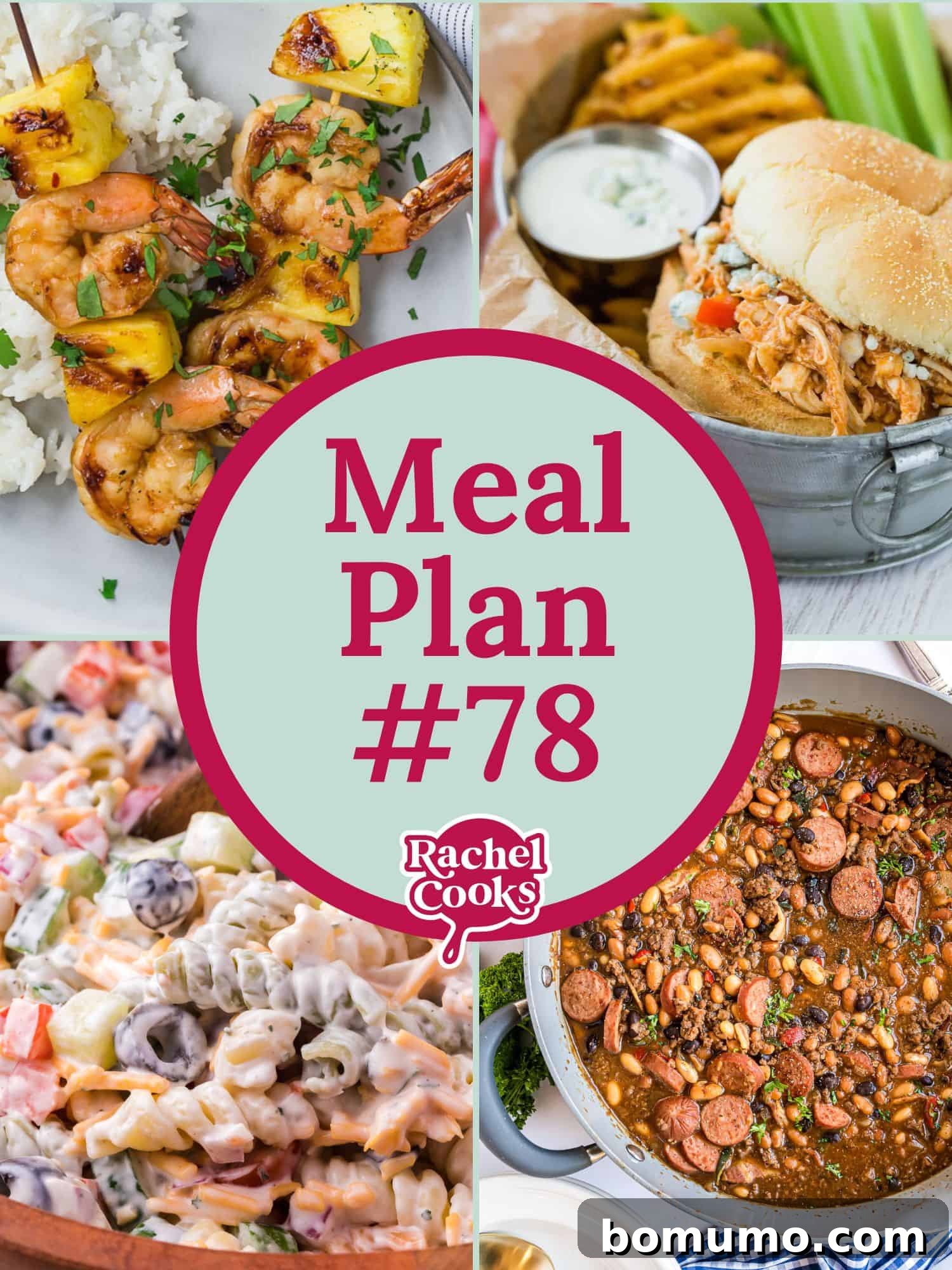 Meal plan 78 preview image showing photos of recipes included.