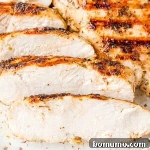 Chicken marinated in Greek Chicken marinade, grilled and cut into sliced.