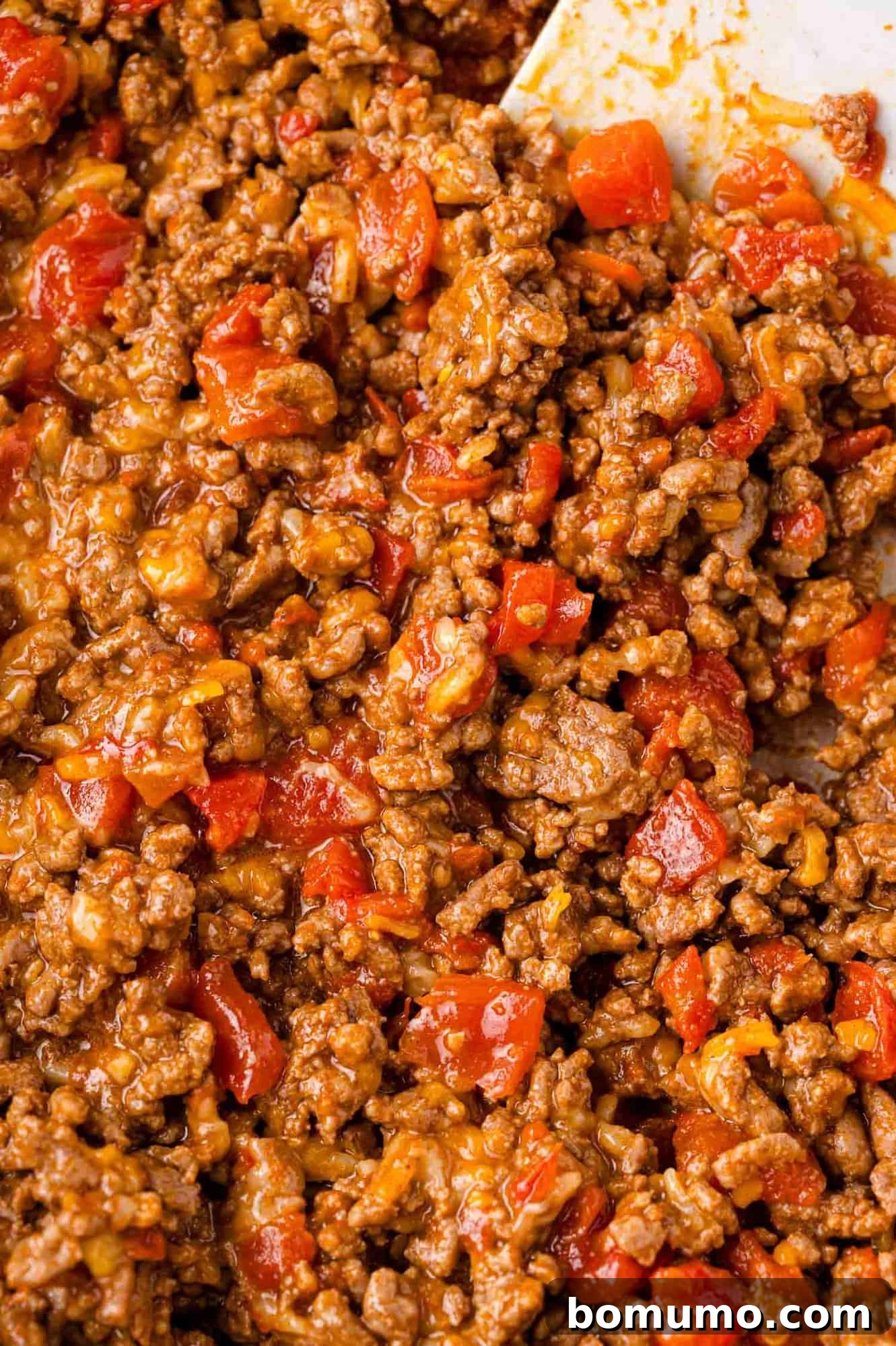 Completed meat mixture.