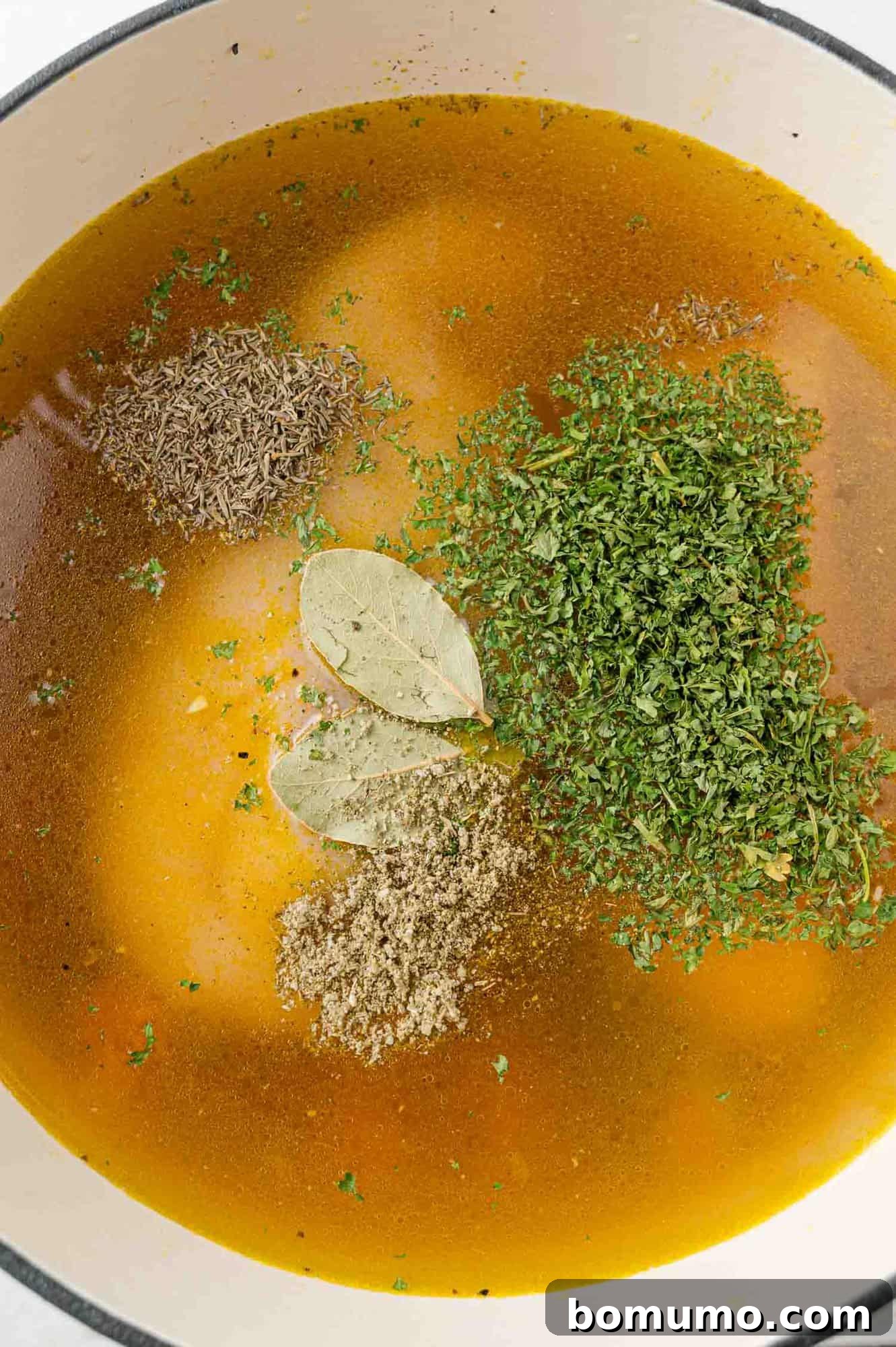 Remaining ingredients added to the pan.