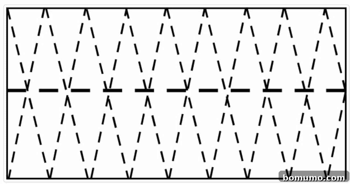 Simple graphic showing how to cut rectangle into several triangles.