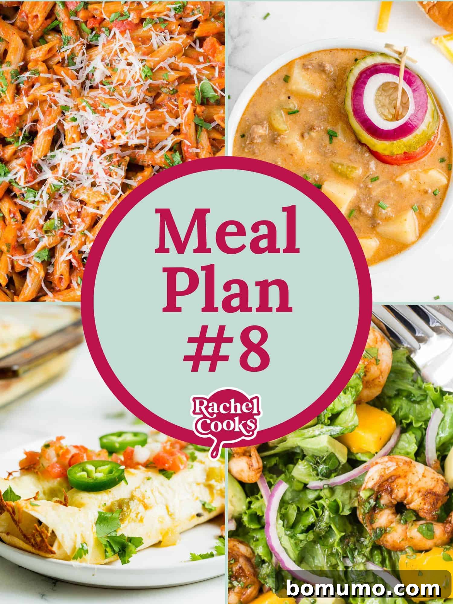 Four images, text reads "meal plan #8."
