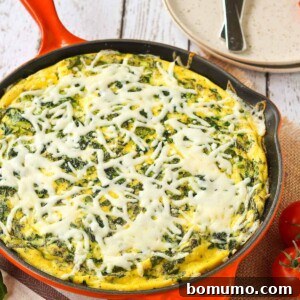 White Pizza Frittata, a delicious baked egg dish for brunch.