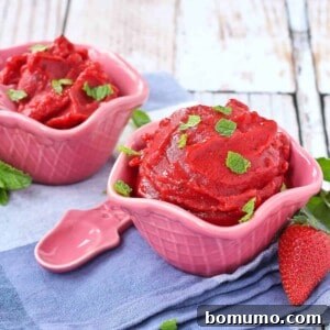 All you need are a blender, two ingredients, and five minutes for this refreshing and healthy strawberry sorbet with mint. Get the easy recipe on RachelCooks.com!