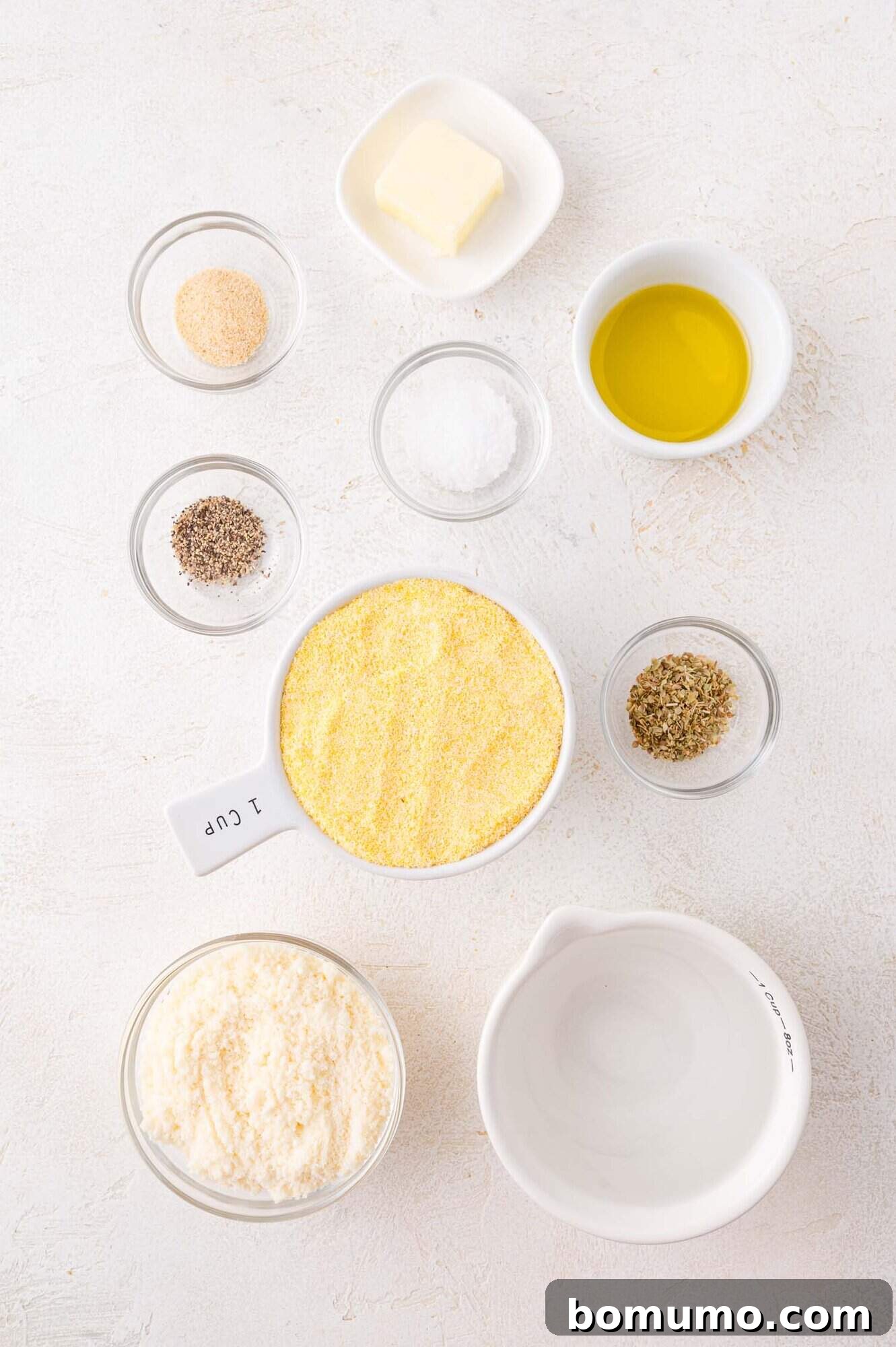 Ingredients for making polenta fries.