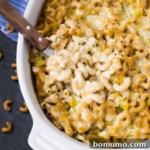 Creamy and flavorful, this green chile macaroni and cheese will change the way you think about macaroni and cheese! There's no need to make a roux, so it's one of the easiest things you can make, too! Get the easy vegetarian recipe on RachelCooks.com!