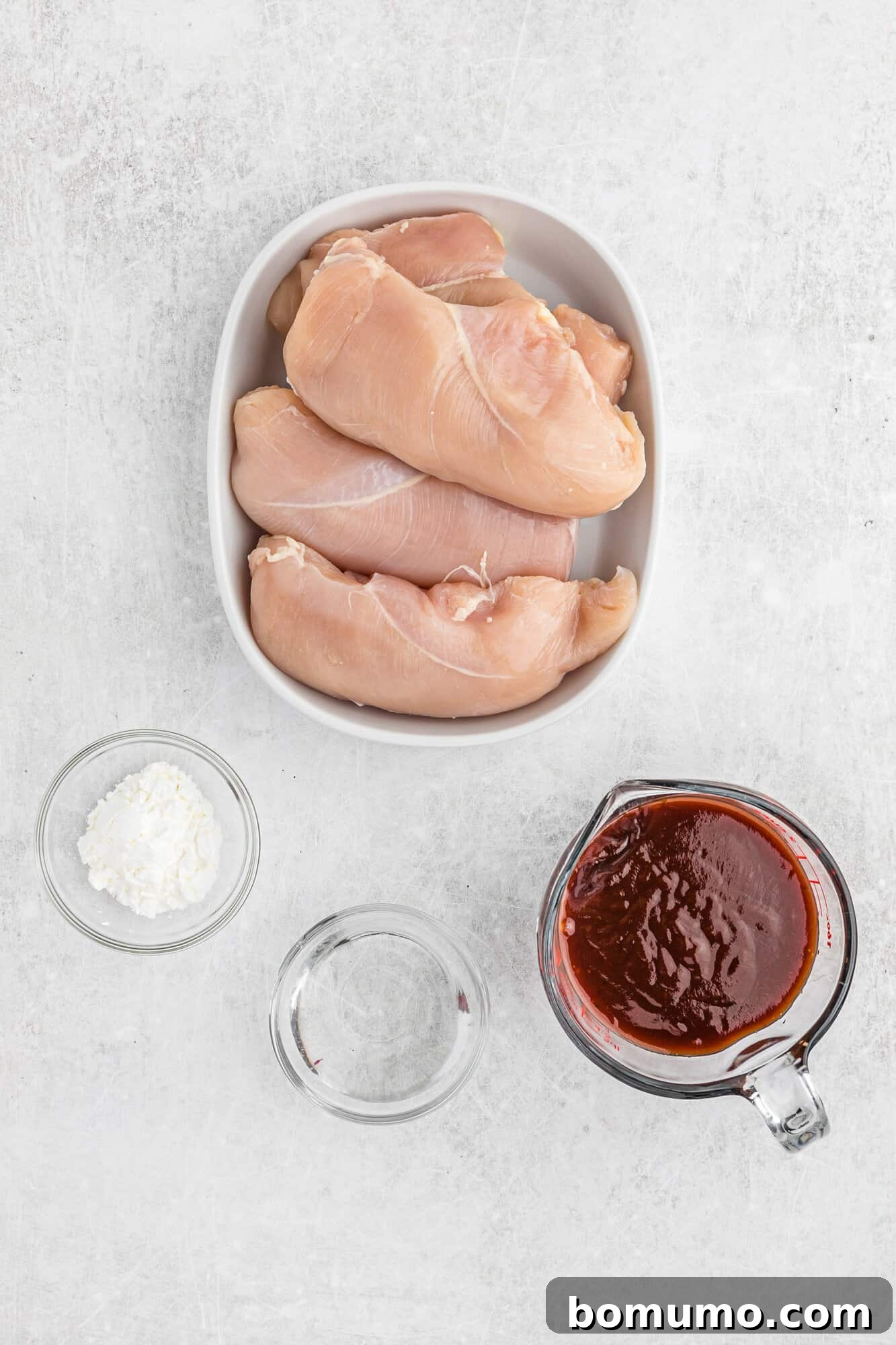Ingredients needed for recipe, including chicken.