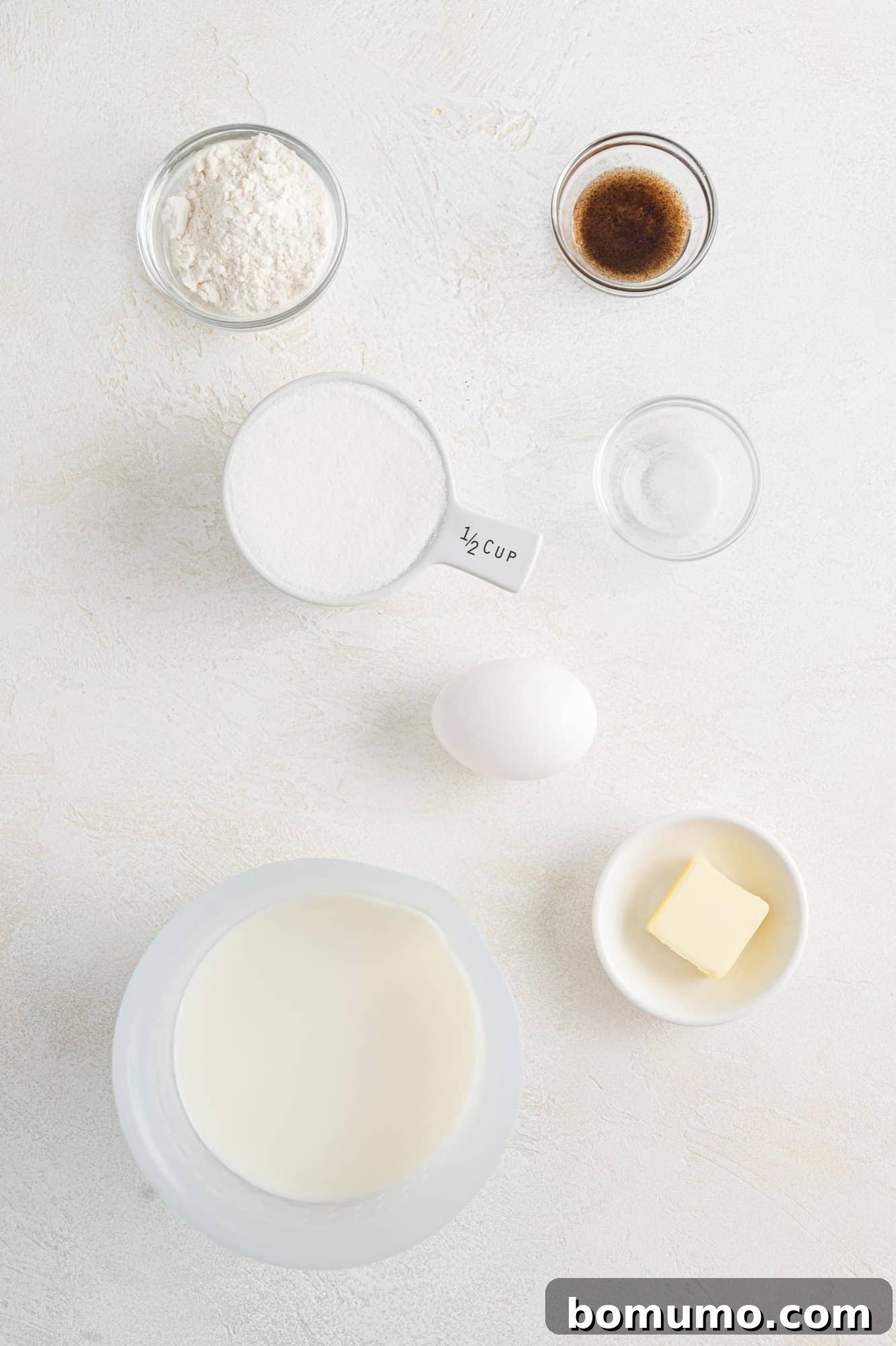 Dreamy Vanilla Pudding from Scratch 4 Ingredients needed for recipe including milk.