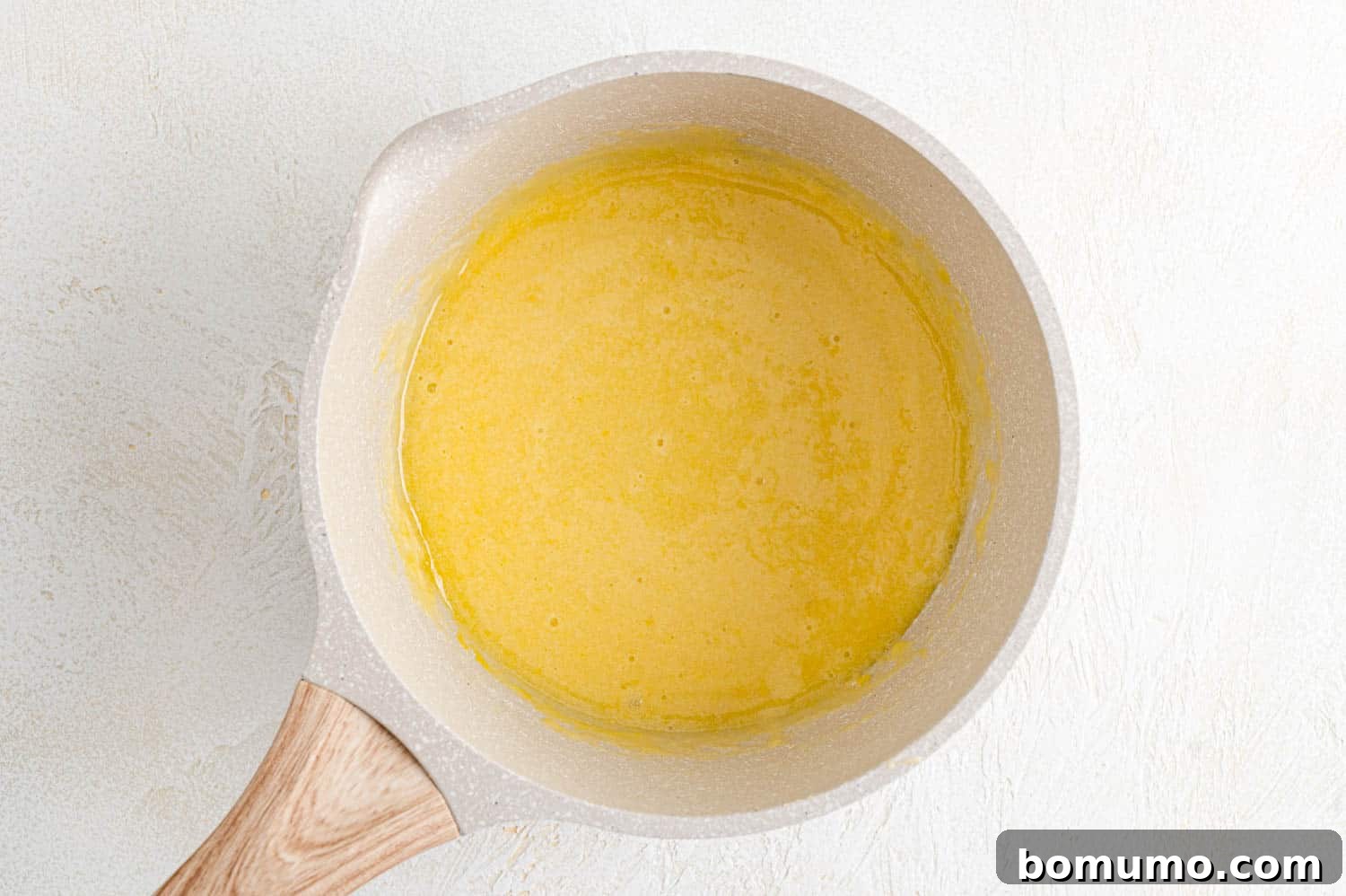 Dreamy Vanilla Pudding from Scratch 5 Egg, flour, and sugar mixed together.