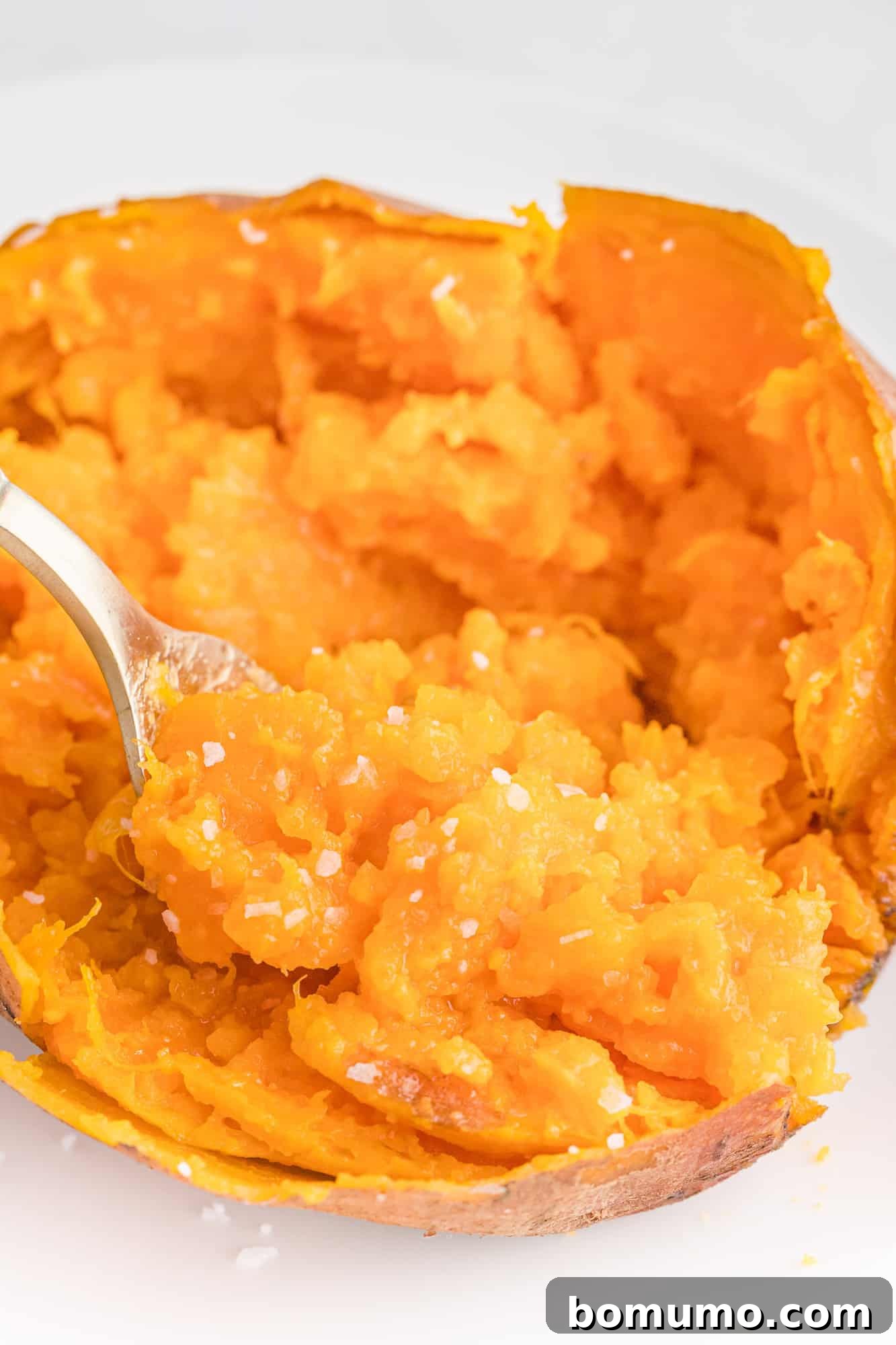 Foolproof Instant Pot Sweet Potatoes 8 Close up of sweet potato flesh.