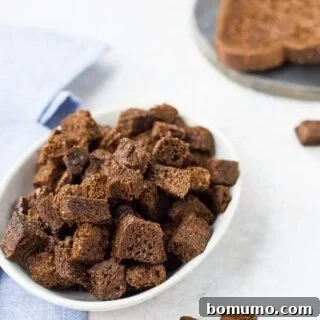 These Ruby Tuesday Croutons are the perfect copycat recipe - they taste just like the restaurant's version and they couldn't be easier to make at home! You'll find these are the perfect topping for any salad! Get the easy recipe on RachelCooks.com!