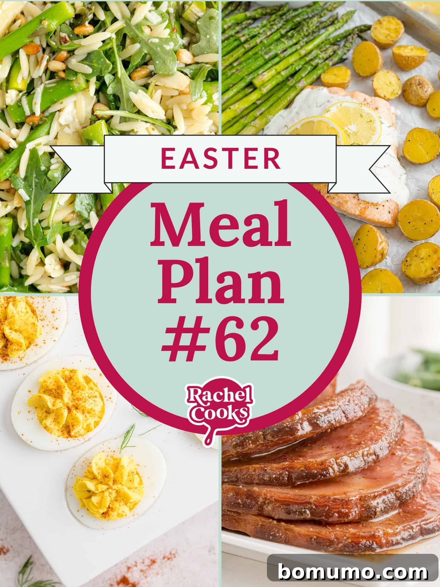 Preview image of meal plan 62, an Easter themed meal plan, with photos of recipes.