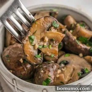 Perfectly sautéed mushrooms with garlic and parsley.