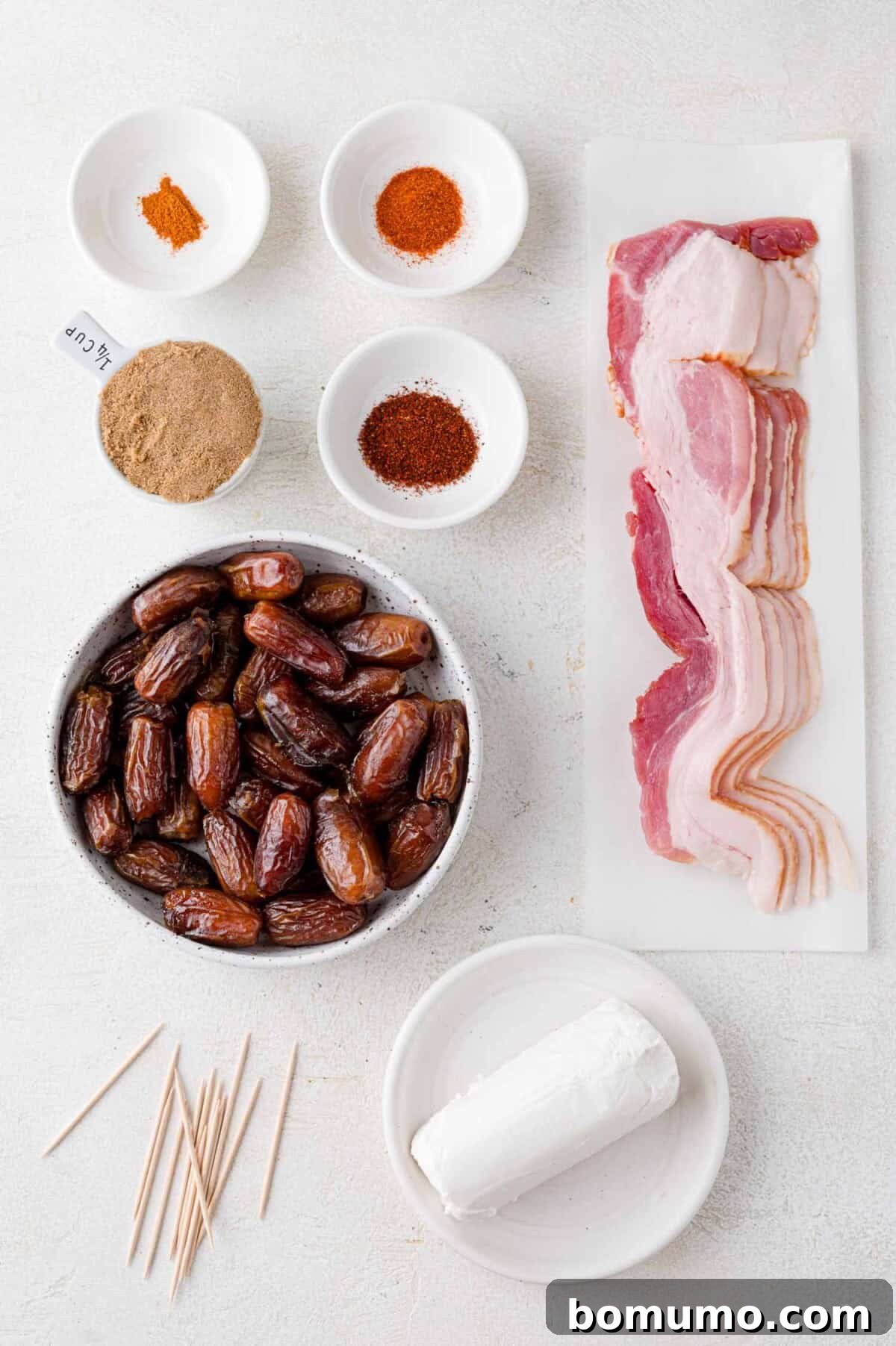 Overhead view of ingredients needed for recipe.