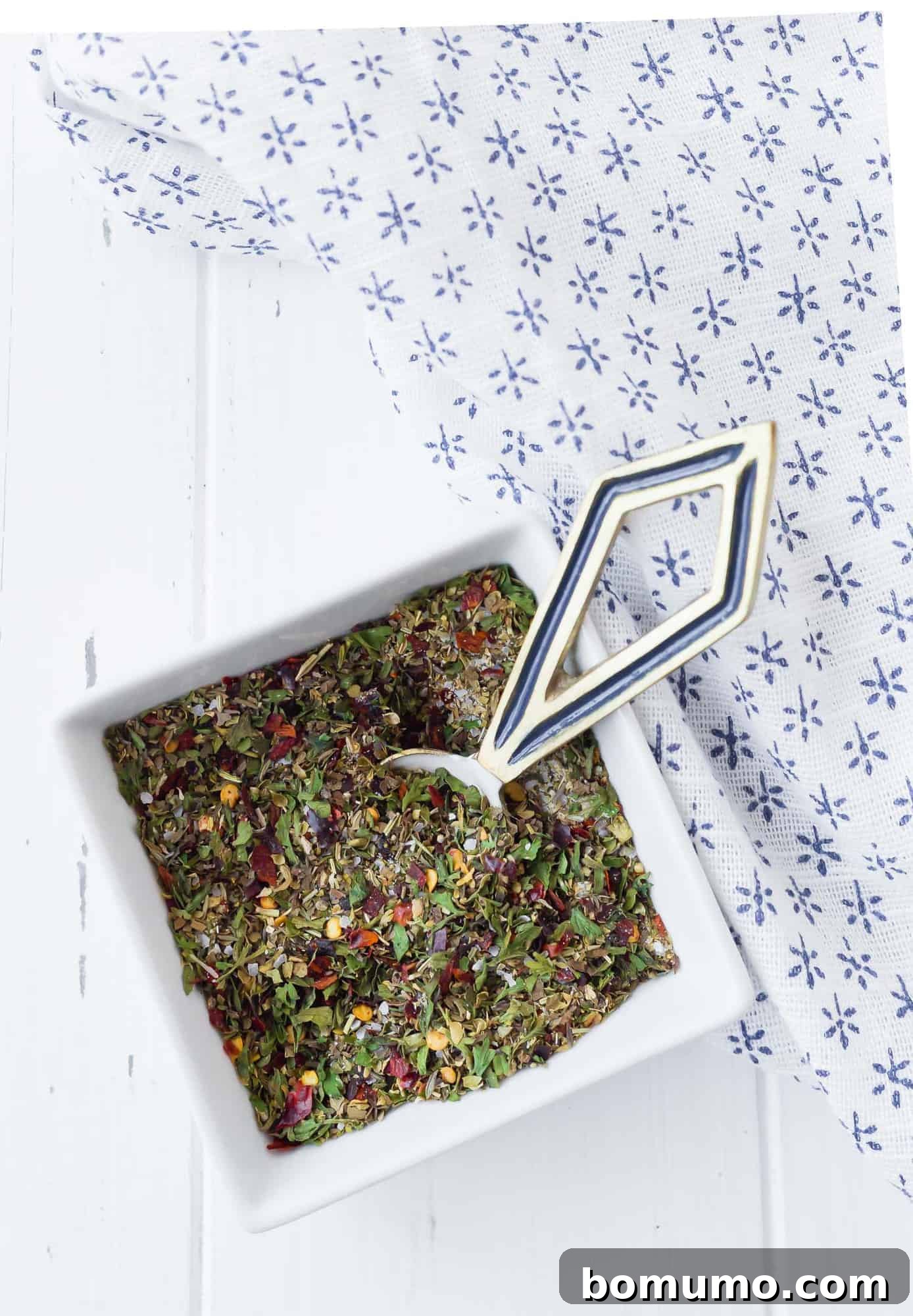 Dried herbs and spices in a bowl