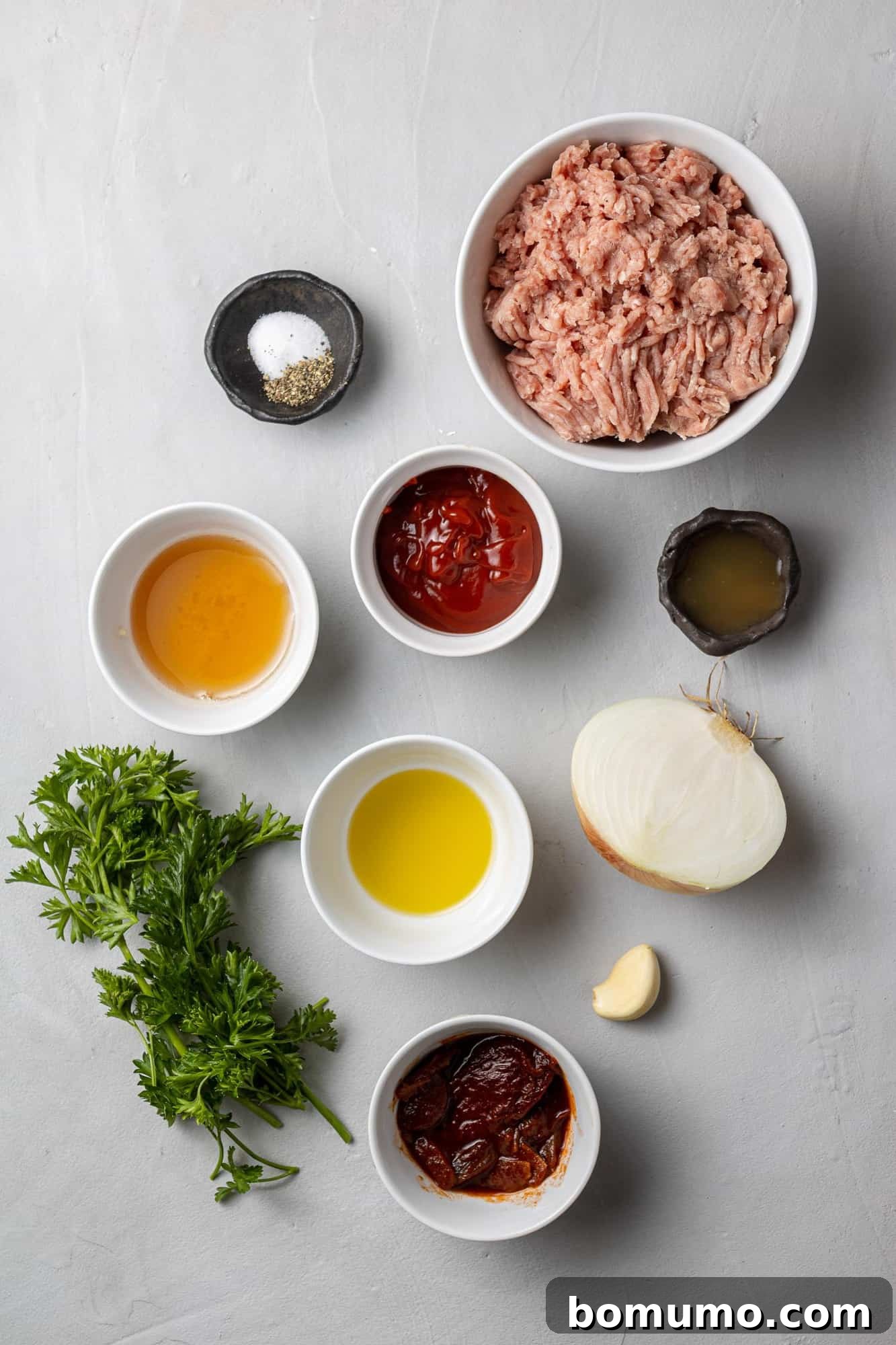 Overhead view of ingredients.