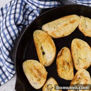 Crispy crostini topped with various ingredients, ready to be served.
