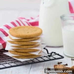 Windmill cookies stacked up with parchment between each one, photographed from a slight angle.