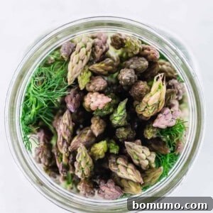 Asparagus in a jar.