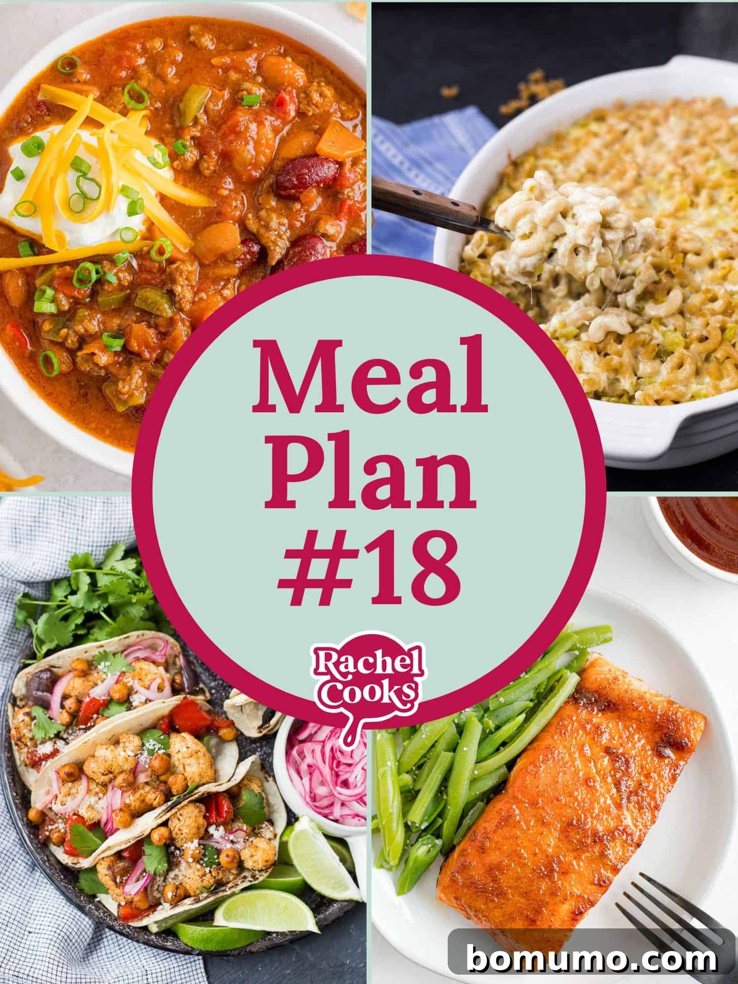 Graphic representing a weekly meal plan, featuring various delicious dishes arranged for easy meal planning.