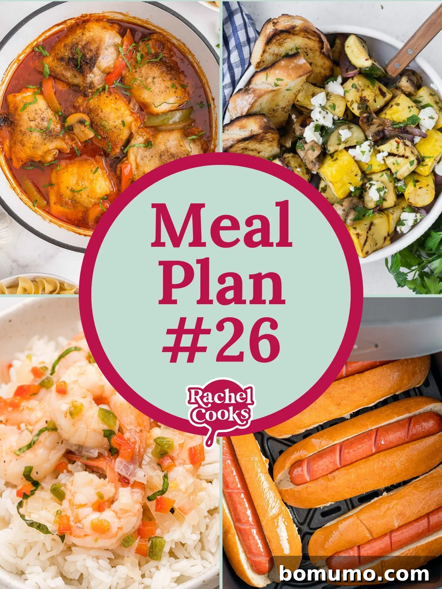 Meal plan 26 graphic with text and photos of recipes.