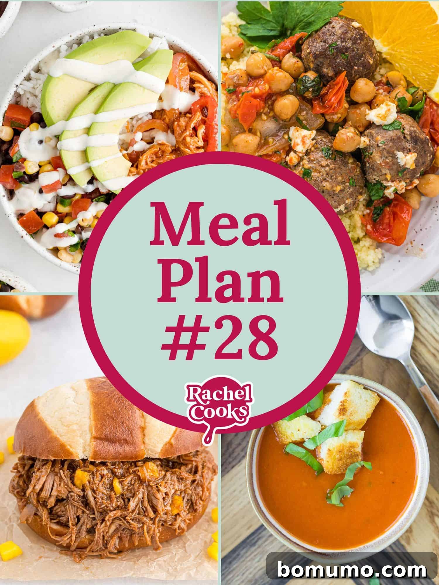 Meal plan 28 graphic with text and photos.