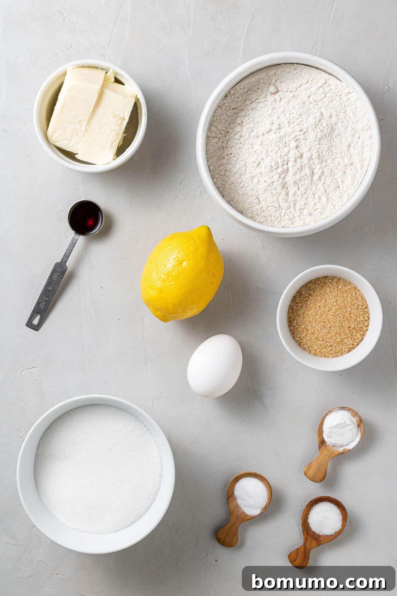 Overhead view of ingredients needed for recipe.