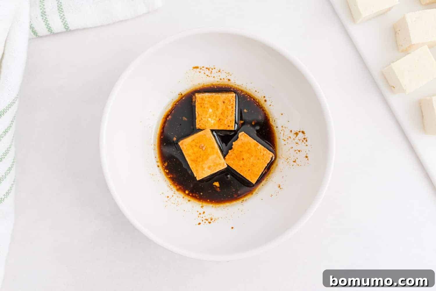 Tofu in marinade.