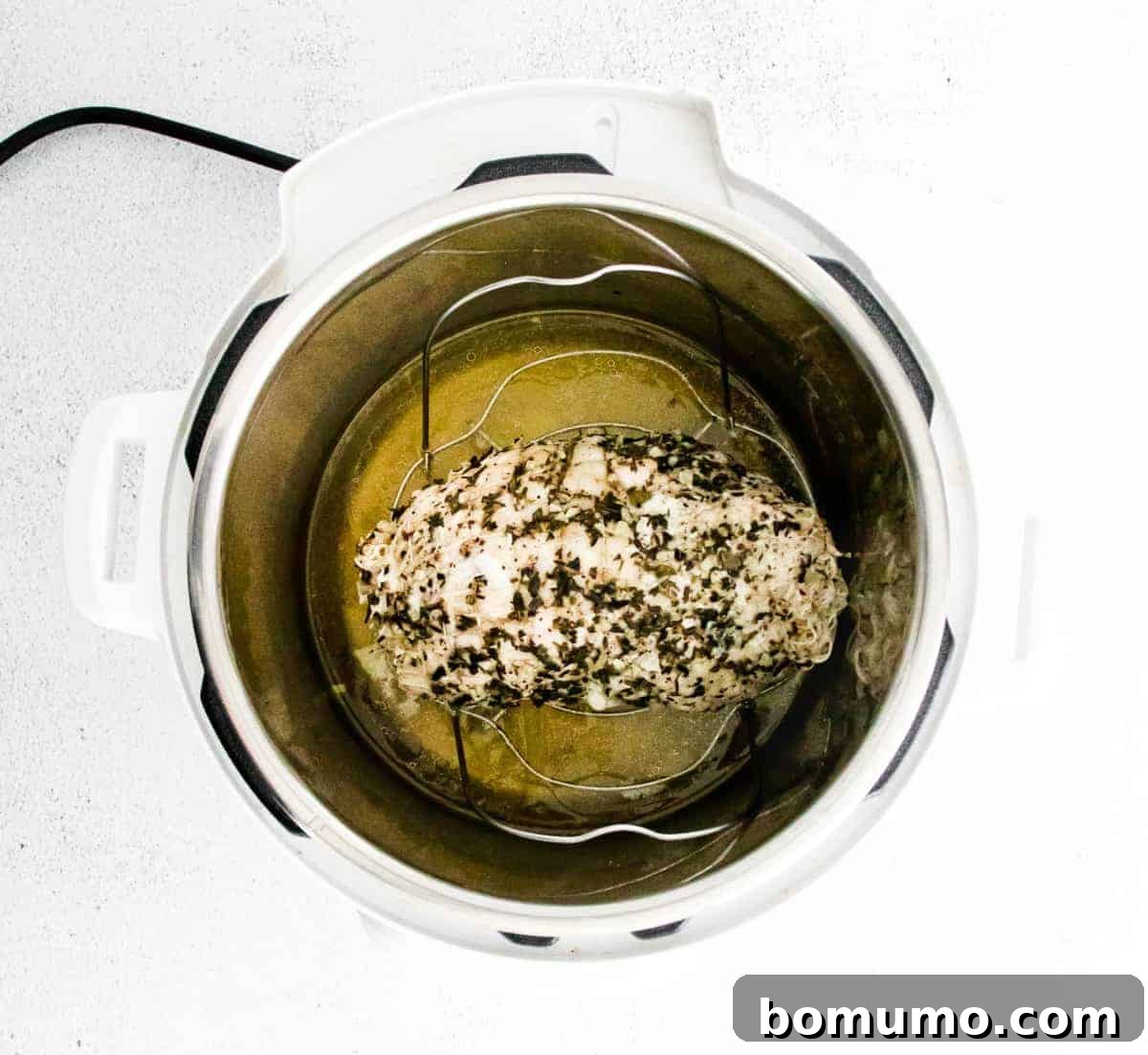 Cooked turkey in instant pot pressure cooker.