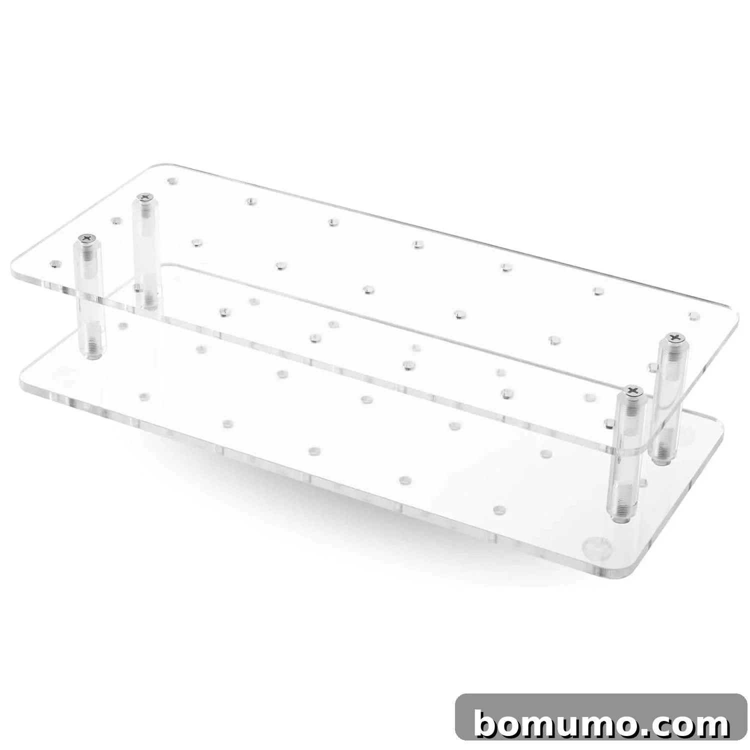 White cake pop stand with multiple holes to hold treats upright.