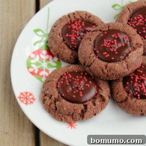 Delicious Chocolate Cherry Thumbprint Cookies