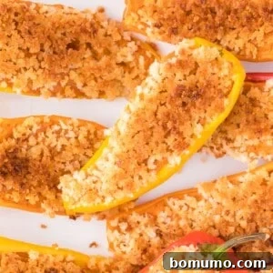 Southwestern stuffed mini sweet peppers with panko topping.
