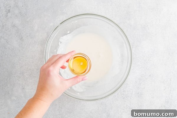 Honey being added to glaze.