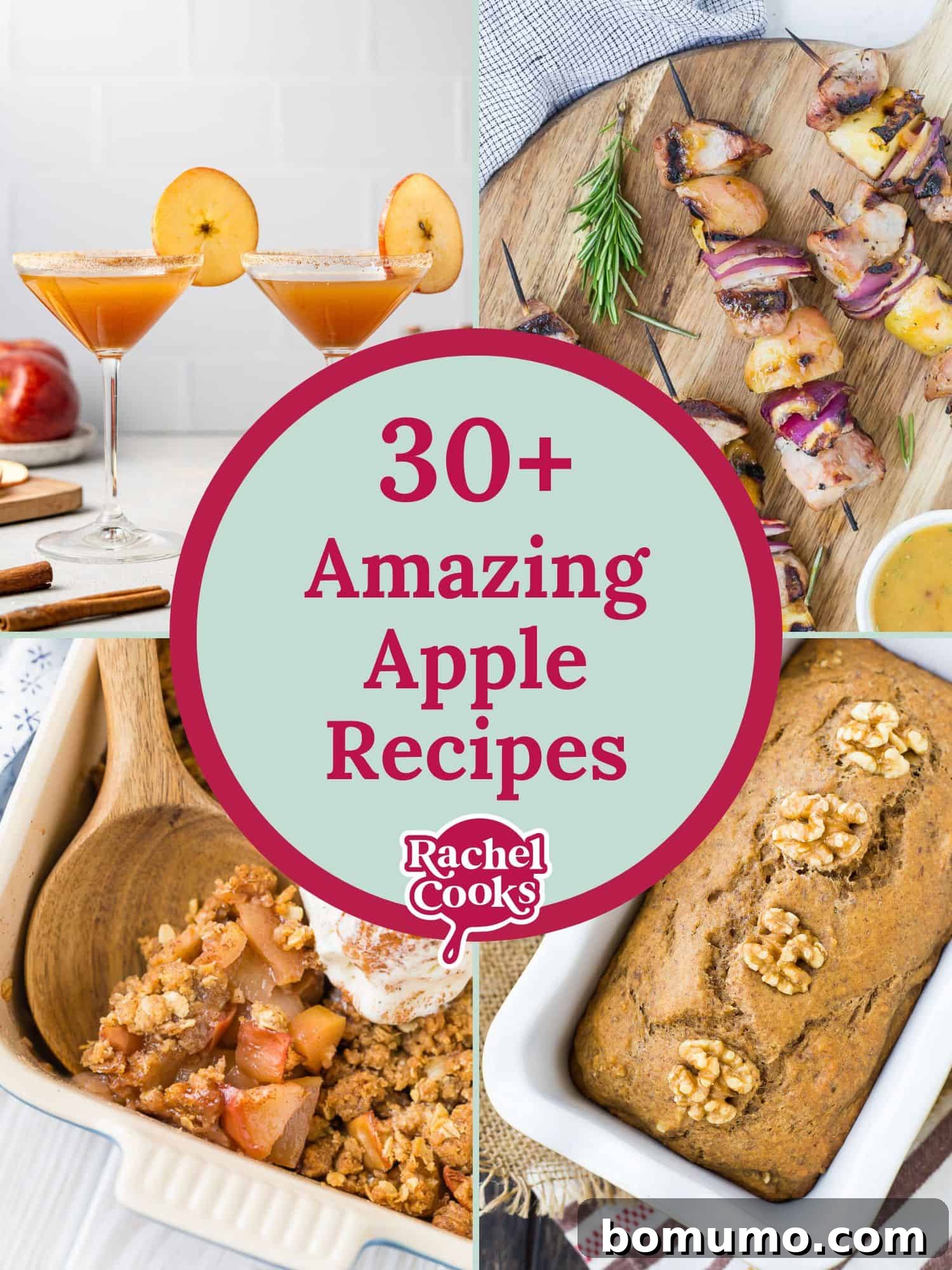 25 Effortless Apple Delights 2 A vibrant graphic showcasing various easy apple recipes, including crisps, cocktails, and savory dishes, enticing readers to celebrate the fall apple season.