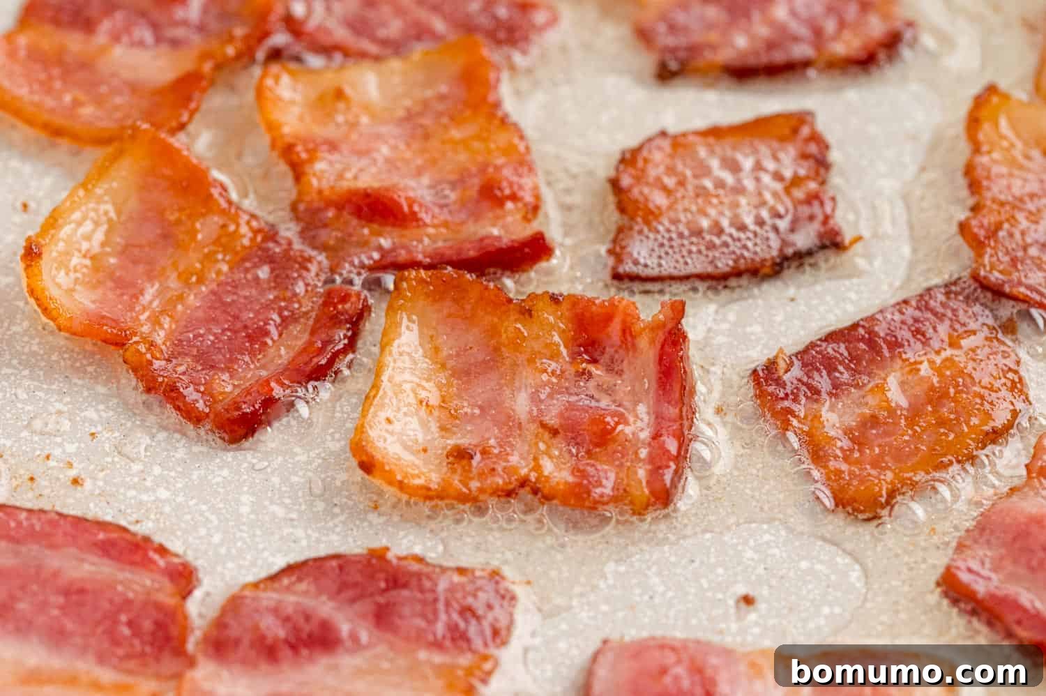 Crispy bacon pieces.