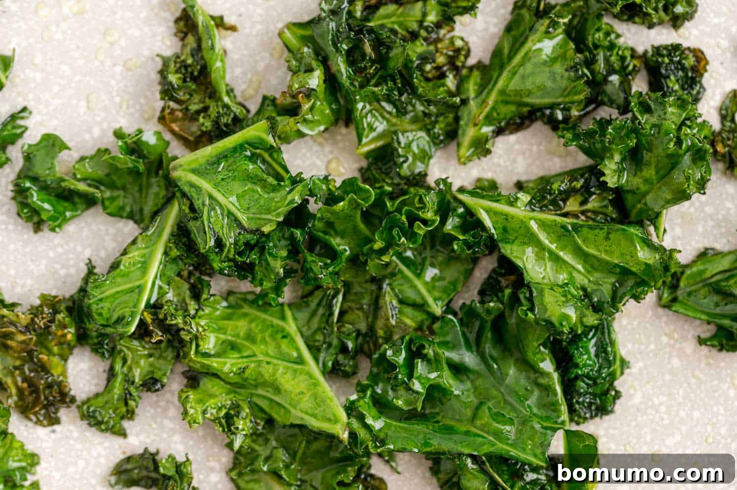 Close up of wilted chopped kale.