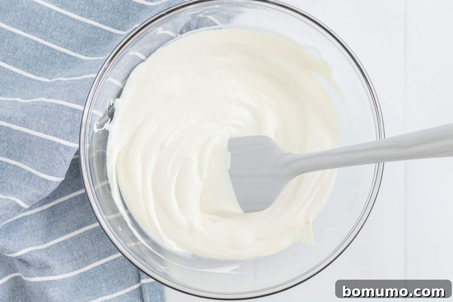 Melted white chocolate.