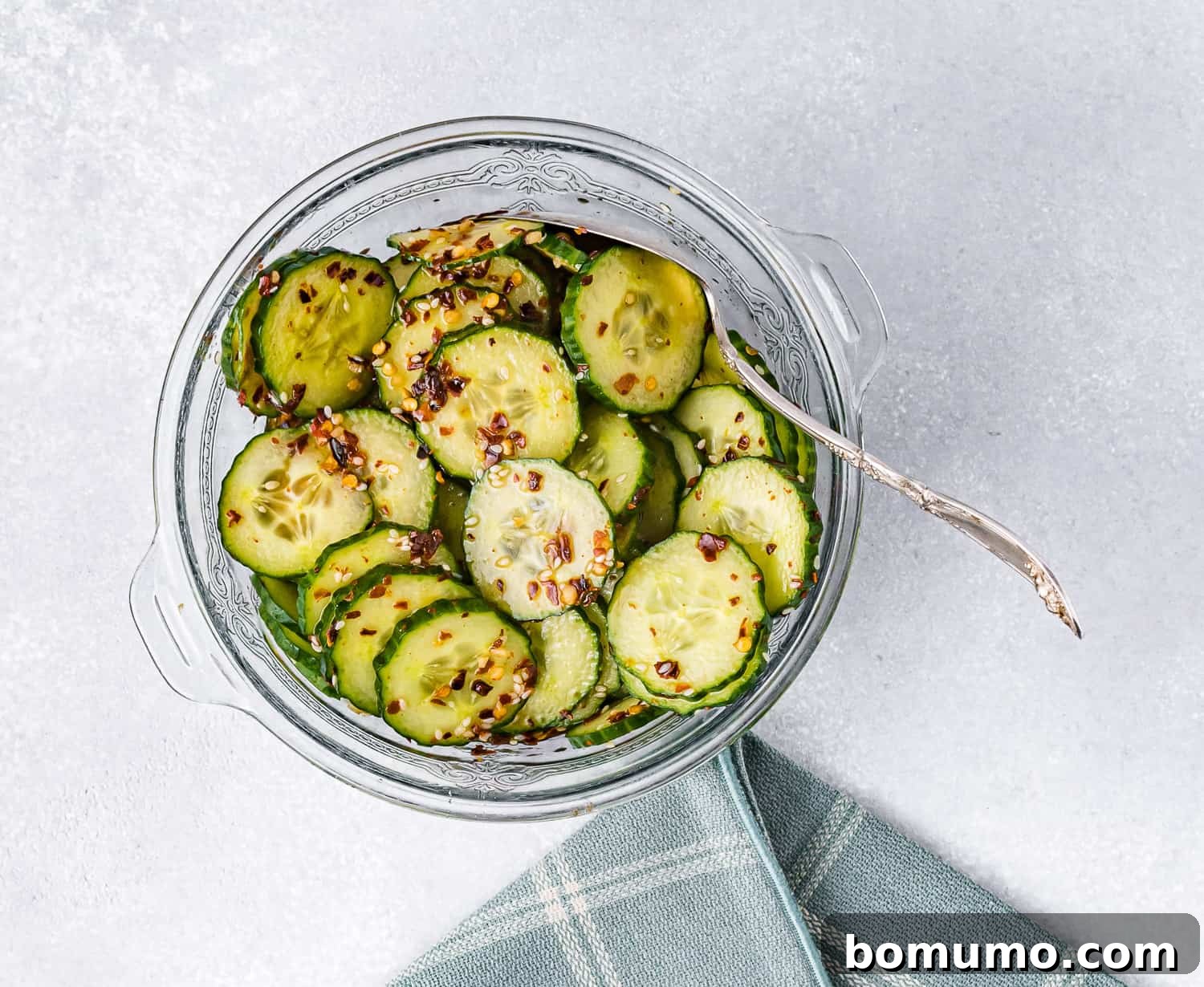 Pickles in mixing bowl.