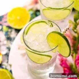 Beautiful cocktails made with gin and tonic water and lime.