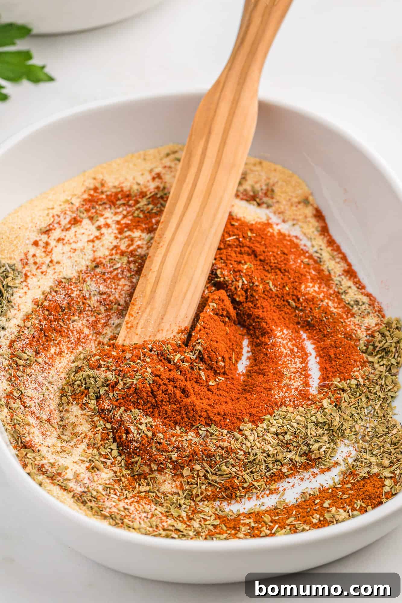 Cajun Spice Blend 7 Spices being mixed.